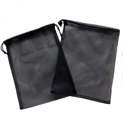 GF GF-180 Polyester/Nylon Mesh Drawstring Storage Bag with Bundle Pocket Blue Beach Net Ball Bag