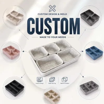 Factory OEM ODM Custom Large Felt Storage Box Custom Logo Thermoforming Technology