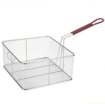 SUNMAX Oil Draining Heat Resistant Durable Stainless Steel Mesh Frying Basket for Crispy Fried Chicken and French Fries