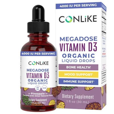 Vitamin D3 Liquid Drops and Organic Liquid Vitamin D Sprays Are Suitable for Adultsand Children, Immune Support and Bone Health