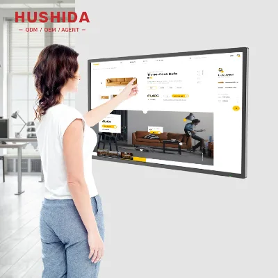 21 32 43 50 55 Inch 20 Point Infrared Capacitive Touch Screen Monitor Window Touch Screen Kiosk with Remote Control