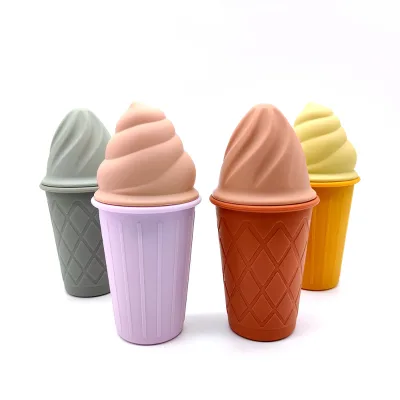 Factory Customize Silicone Baby Ice Cream Toy, Sand Toys, 4 Pack