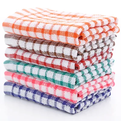 Wholesale Kitchen Towels, Tea Towels, Absorbent Cotton Jacquard Checkered Towels From Manufacturers