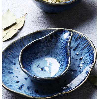 Vintage Style Kiln Glazed Ceramic Side Dishes Seasoning Dishes Soy Dipping Sauce Dishes