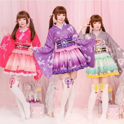High Quality Japanese Love Live Kimono Lolita Maid Dress Kotori Minami Maki Nishikino Costume Anime Cosplay Halloween Costume