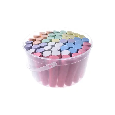 Kids Color Blackboard Chalk School Supplies White Dustless Chalk With Bucket Packing