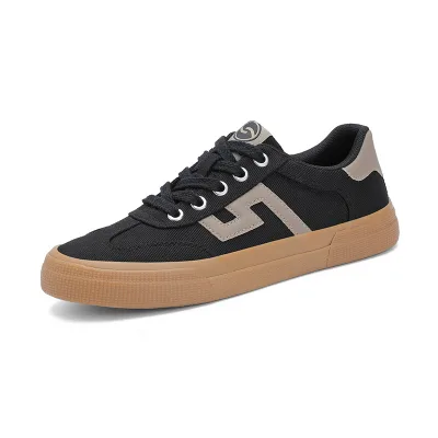 Durable Rubber Sole Athletic Walking Casual Shoes Stylish Comfortable Men's Canvas Shoes