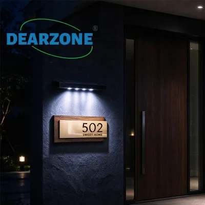 Long Strip LEDS Courtyard House Storefront Billboards Number Signs Lighting 4 LED Solar Wall Light