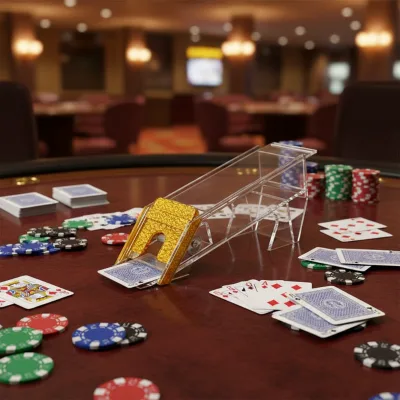 Luxury Playing Golden Card Dealer Shoe Acrylic Casino Accessories Gambling High-End Card Dealer