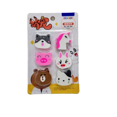 Cartoon Cute Rubber Eraser Pencil Erasers Correction Tools Drawing Accessories Children's Day Gift