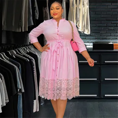 Beautifical African Dress New Fashion Elegant Tyle Loose Lace Dress , Cotton African Dresses ML95Q111