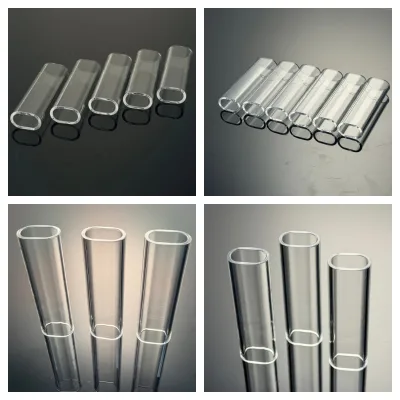 Custom Size Oval Quartz Tube Elliptical Flat Fused Silica Tube High Purity 99.99% for Semiconductor Furnace
