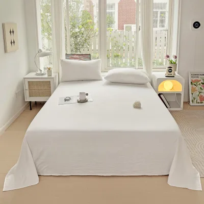 Factory Supplier Washed Cotton Bed Sheet Bed Sheet Solid Color Grounding Bed Sheets