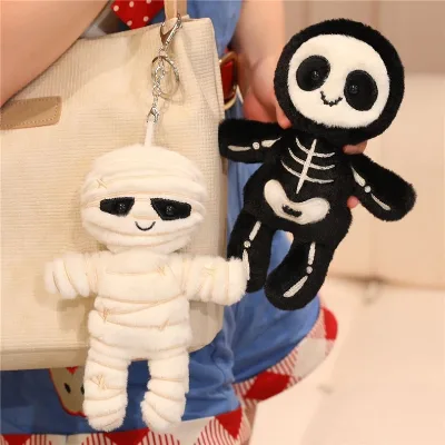 Plush Toy Keychain Manufacturer Halloween Mummy Plush Toy Cute Spooky Stuffed Doll Soft Plush Ghost Monster Toy OEM ODM Gift
