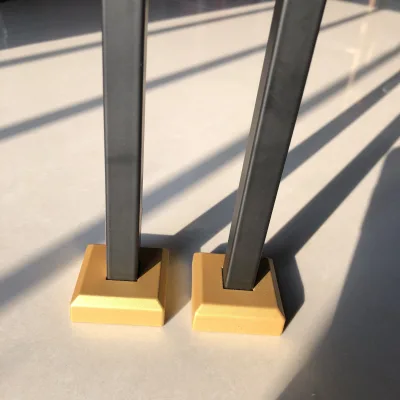 Golden Color Aluminum Square Baluster Base Shoes for Indoor Decoration Wrought Iron Stair Railing