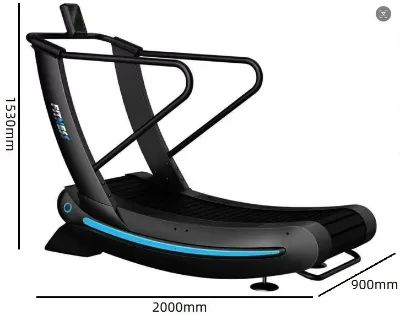 Curved Manual Treadmill Self Propelled Mechanical Driving Cardio Trainer LCD Display Home Fitness Equipment