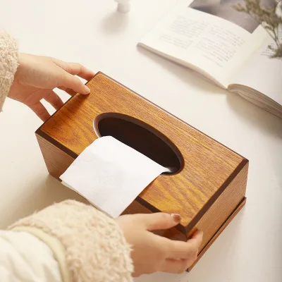 Wholesale Tissue Boxes Hotel Wooden Napkin Boxes Living Room Tabletop Toilet Kitchen Wooden Tissue Box