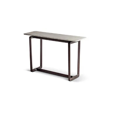 Italian Minimalist Modern Design Marble Top Console Table ASH Solid Wood Legs Suqure Marble Table