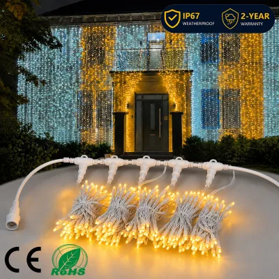 IP65 Long Lifespan 3000K Glow LED Curtain Drape Lights Indoor Outdoor Party Festival Event Celebration Holiday Year Decor CRI90