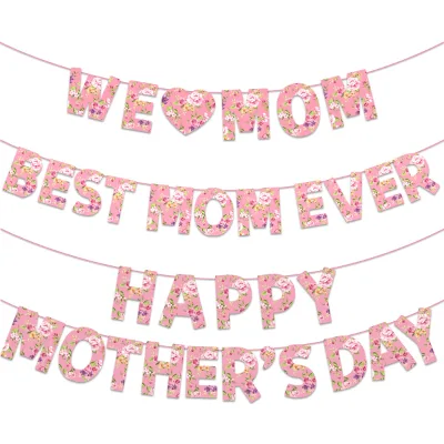 Modern New Mother's Day Decoration Props Background Letters Banners for Event Scenes and Parties Supplies