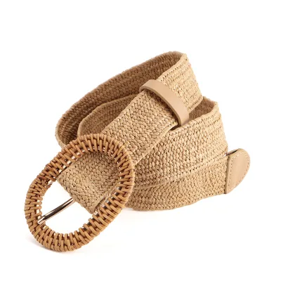 Bamboo Buckle Accessories Wenzhou Belt Factory High Waist Popular Women Belt