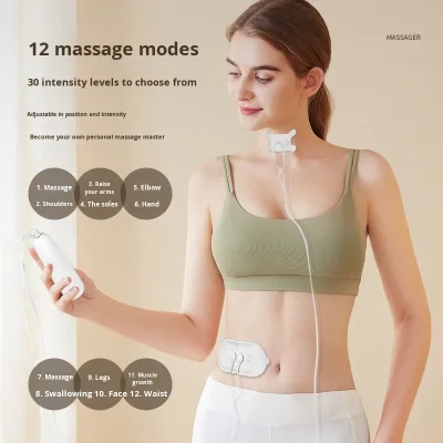 Multifunctional EMS Pulse Low Frequency Physiotherapy Mini Electronic Massager ABS Material for Neck Waist Hip Leg Back Foot Use