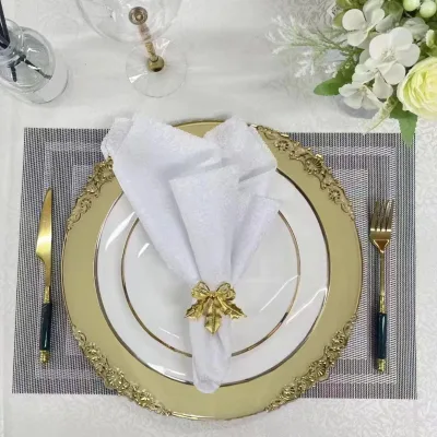 High Quality Polished Antique Charger Plates Wedding Tableware 50pcs Customization Durable Hotels Kitchen