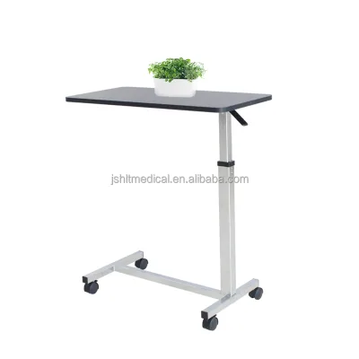 Overbed Table and Hospital Bed Table with Wheels for Home Metal Dining Tables
