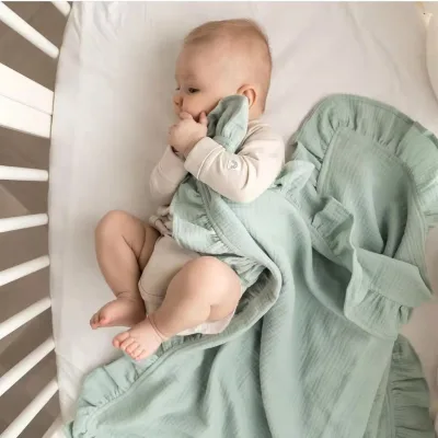 Breathablity 100% Double Muslin Cotton Baby Swaddle Blankets