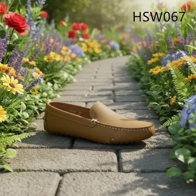 HY,short Walk Hand Sewing Natural Cow Leather Boat Shoes for Sale Multiple Colour Available Daily Collocations Peas Shoes HSW067
