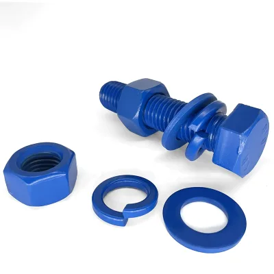 8.8 Grade Carbon Steel / Stainless Steel M4 - M30 Customized Coating Hexagon Hex Bolt Hex Nut Flat Washer Spring Washers