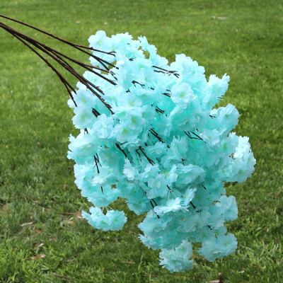 Hot Sale 3 Heads 3 Layers Wedding Cherry Blossom Plant White Decoration Flower Artificial Cherry Blossom