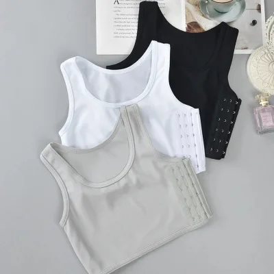 OEM Service Flat Breast Binder Lesbian Underwear Women Seamless Summer Short Vest Tank Top Shaper Bustier Shpaer Vest