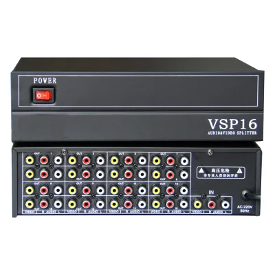 Video Audio Splitter 1input 16output AV 16port Splitter RCA Video Audio Splitter
