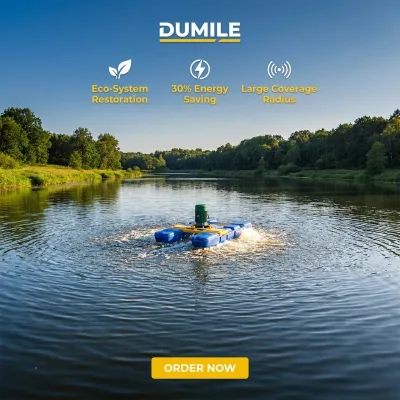 DUMILE Anti-tilt Floating Bottom Aerator Optimized Buoyancy Structure Keep Stable Operation on Windy Open Aquatic Farms