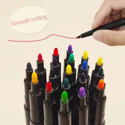 24 Colors Fabric Textile Markers Pens Set - Non Toxic, Indelible and Permanent Fabric Paint Fine Point Textile Marker Pen