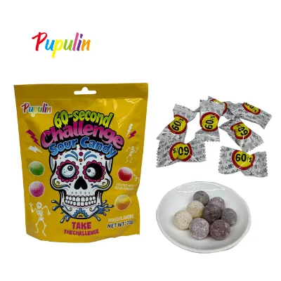 Wholesale 60 Seconds Super Sour Hard Candy Extreme Sour Challenge Candy Private Label Hard Candy Confectionery
