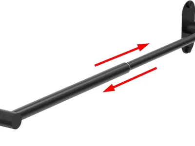 Adjustable 14.4-25.2inch Self Adhesive Wall Mounted Towel Bar Rack 304 Stainless Steel Non-folding Single Bar (1 Matte
