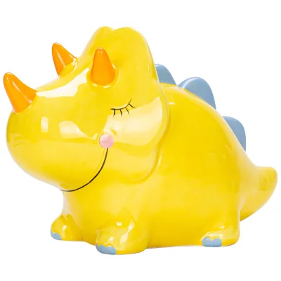 Adorable Cartoon Dinosaur Ceramic Piggy Bank for Home Ornament