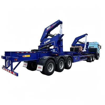 Blue Side-mounted Crane for Logistics Shipping Containers, Suitable for Both 20-foot and 40-foot Sizes.