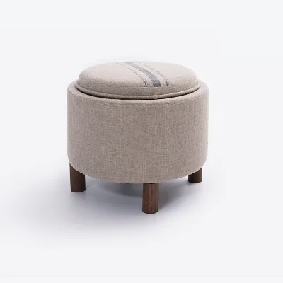 Durable Foldable Portable Round Ottoman for Bedroom or Apartment Leisure Chair