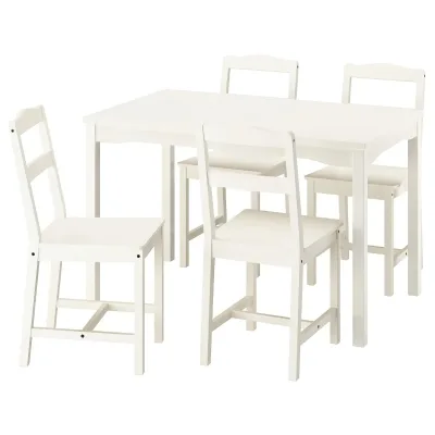Modern Dining Table Set 4 Chairs Solid Wood Table and Chairs for Dining Room