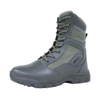 Factory OEM ODM Custom Men slip Leather Navy Green Colour Tactical Boots Breathable Combat Boots
