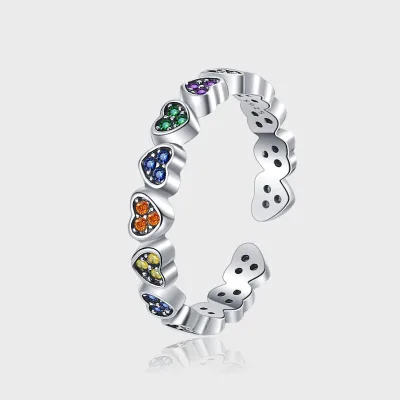 Luxury 925 Silver Ring Women Fashion Rings Fine Rings for Women Silver Ring Inlaid with Colored Zircon