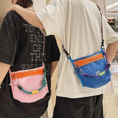 Mountain Style Outdoor Color Block Casual Small Unisex Trendy Brand 2026 New Crossbody Bag Splicing Phone Bag Waterproof Zipper