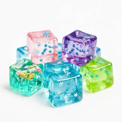 Colorful Cube Cute Explosions Squishy Toys Decompression Square Pinch Plastic Gift