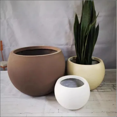 Art Deco Silver Glaze Handmade Flowerpot Special Shape Vase Planter for Home Living Room Cafe Shop Interior Art Decoration