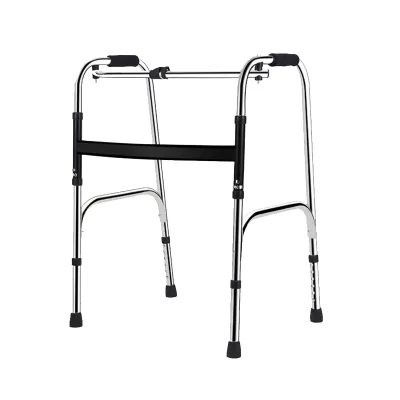 Convenient Stainless Steel Lightweight Walker Hospital Medical Equipment Folding Walker for Adults