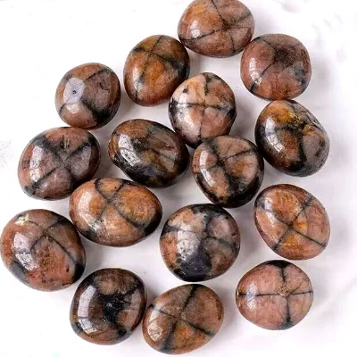 New Arrival Chiastolite Tumbled Stone Cross Stone Tumbled Stone