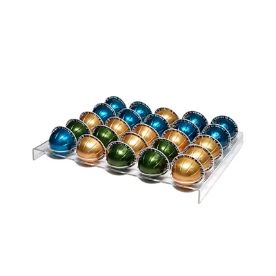 Hotsale 1PCS Counter Top 25 Slots Capsule Cup Acrylic Coffee Pod Holder With Drawer Case Box